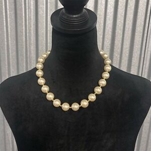 Vintage Napier Gold-Toned Faux Pearl Choker Necklace Women's Signed